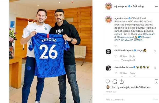 Image result for Arjun Kapoor on being elected as the official Brand Ambassador of Chelsea FC for India: It's a dream come true